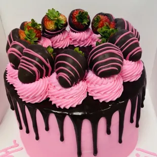 Signature Strawberry Drip Cake
