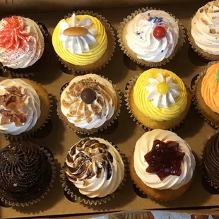 a variety of cupcakes
