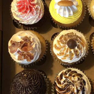 a variety of cupcakes