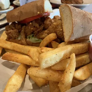 Alligator PoBoy with fries