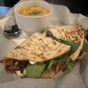 Mushroom Flatbread with Lobster Bisque.