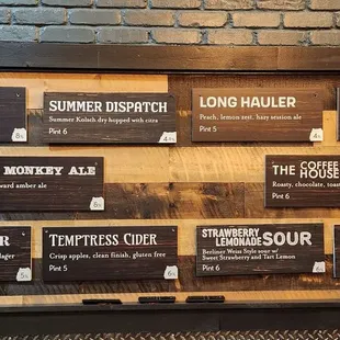 Beer Menu