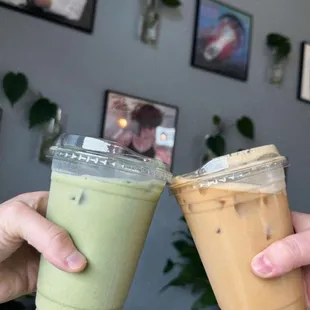 Matcha and latte