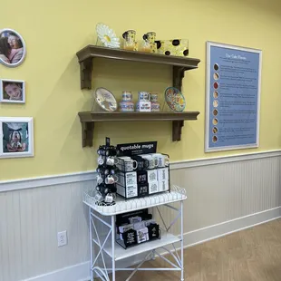 a display of various items