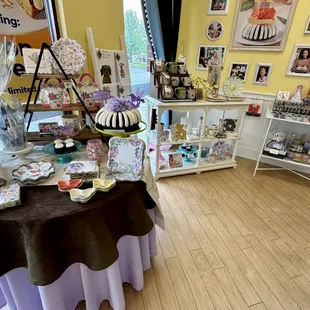 Plates, napkins, mugs, candles, etc.