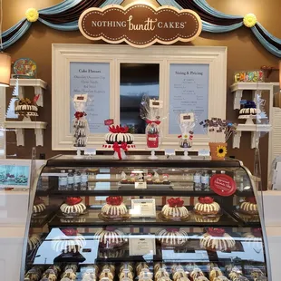 a display of bundt cakes