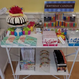 a table with supplies on it
