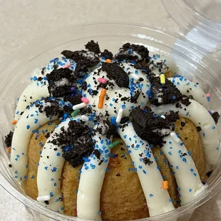 Confetti Bundtlet (added sprinkles &amp; OREO at home)