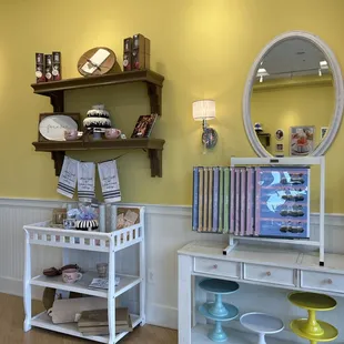 a room with yellow walls