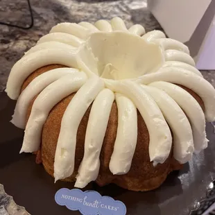 White chocolate raspberry Bundt cake
