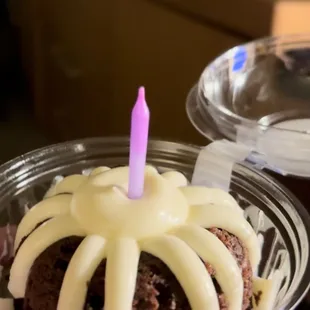 Chocolate Chocolate Chip Bundtlet (celebrating in the hotel)