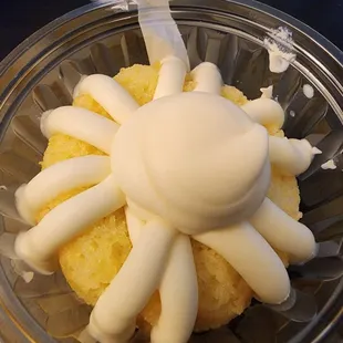 a bundt cake in a bowl