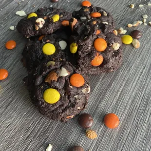 Chocolate, peanut butter cookies.