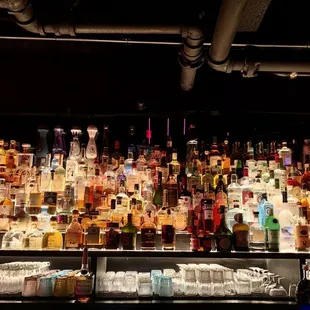 a lot of alcohol bottles