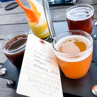 Beer flight including soft serve!!