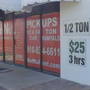 Yes, $25 for 3 hours for 1/2 ton Pickup