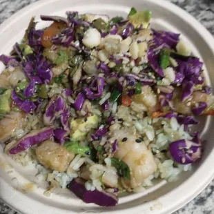 Hatch green Chile shrimp bowl that I maybe took a couple bites of before I remembered the photo? I tried to hide it