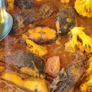 a close up of a dish of food