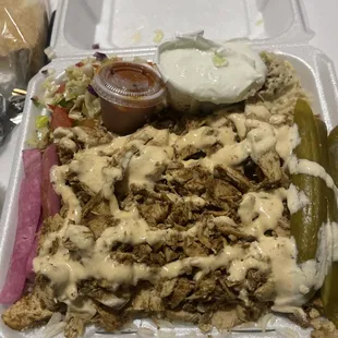 Chicken shawarma plate