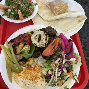 Mixed Grill Plate, Small Tabbouleh Plate