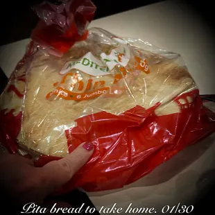 Pita bread:large size for future sandwiches.