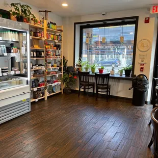 a store with a wooden floor