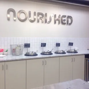 Soup bar, 4 different soups on rotation weekly