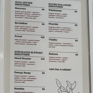 menu