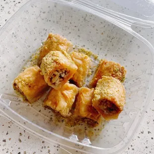 a plastic container of food