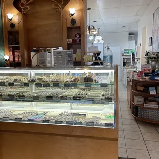 the interior of a bakery