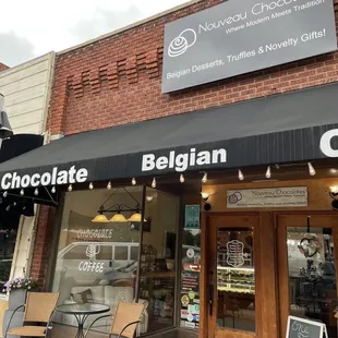 the outside of a chocolate shop