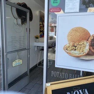 This the entrance which have the hours posted.