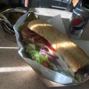 Italian (add mayo) with chips and a diet pepsi!