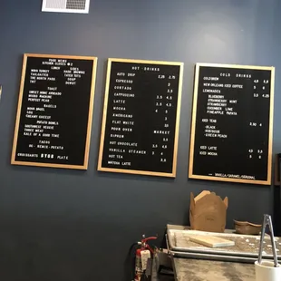 The menu