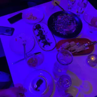 drink, sushi and sashimi