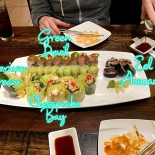 Green devil, American dream, Chesapeake bay, eel avocado