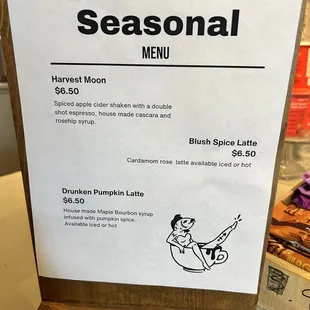 Seasonal menu October