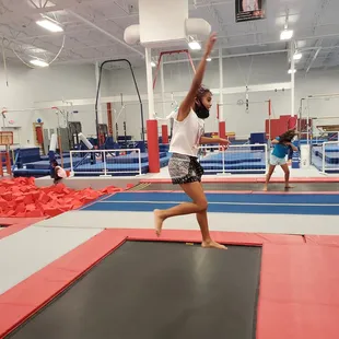 Lorena jumping on trampoline...Having fun!