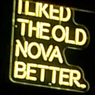 neon light behind the bar