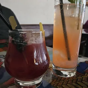 Blueberry beverage and Strawberry Fields Forever