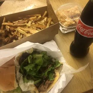 Boardwalk fries, Steak Gyro, baklava, classic Coke