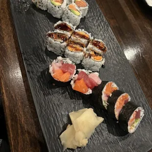 Maki combo- (3 rolls) Sweet Potato Roll, Salmon Roll , Alaska Roll