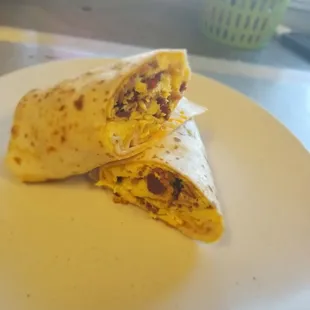 Breakfast burrito .