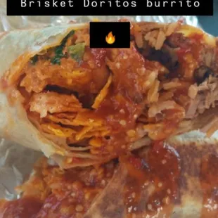 Burrito with nachos