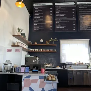 View of the counter and menu