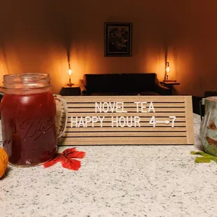 Come in for happy hour 4-7pm everyday for 25% off all drinks!