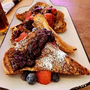 Delicious French toast with an ice cold brew in their largest size!!!