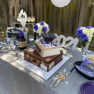 a table set for a book themed party