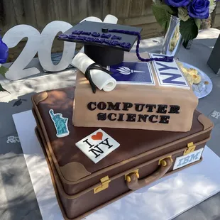 a graduation cake on a table