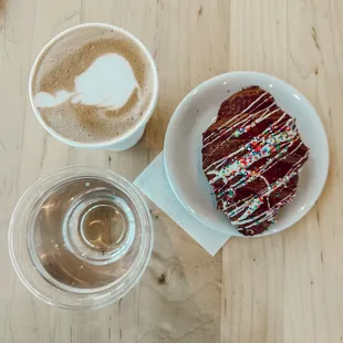 Latte and pastries